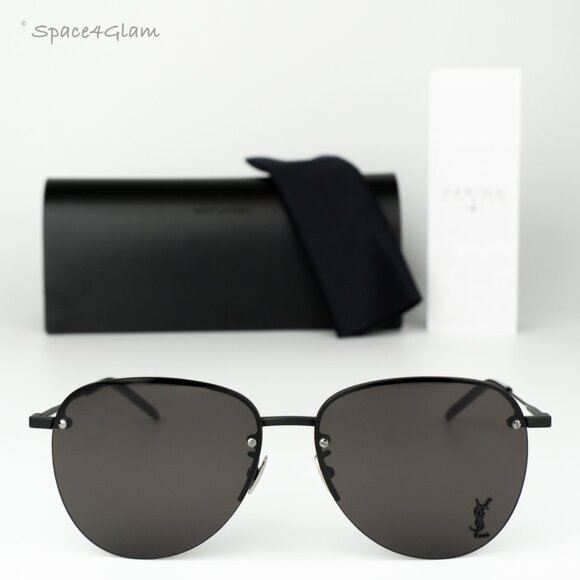 Saint Laurent Men Sunglasses Black Aviator SL328/KM 001 BRAND NEW - Picture 1 of 11